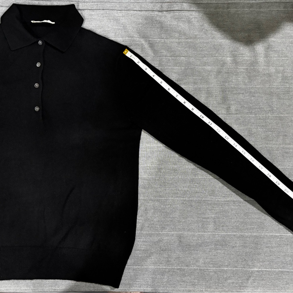Everlane Women’s Cashmere Black Polo Sweater size M - Picture 4 of 6
